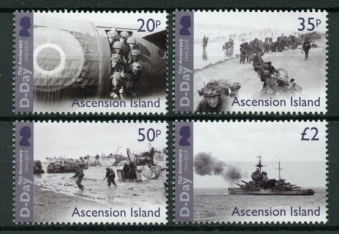 Ascension Island 2019 MNH Military & War Stamps WWII WW2 D-Day 75th Anniv 4v Set