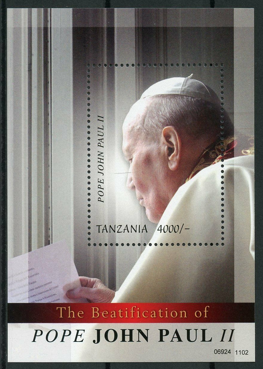 Tanzania 2011 MNH Pope John Paul II Stamps Beatification Religion 1v S/S