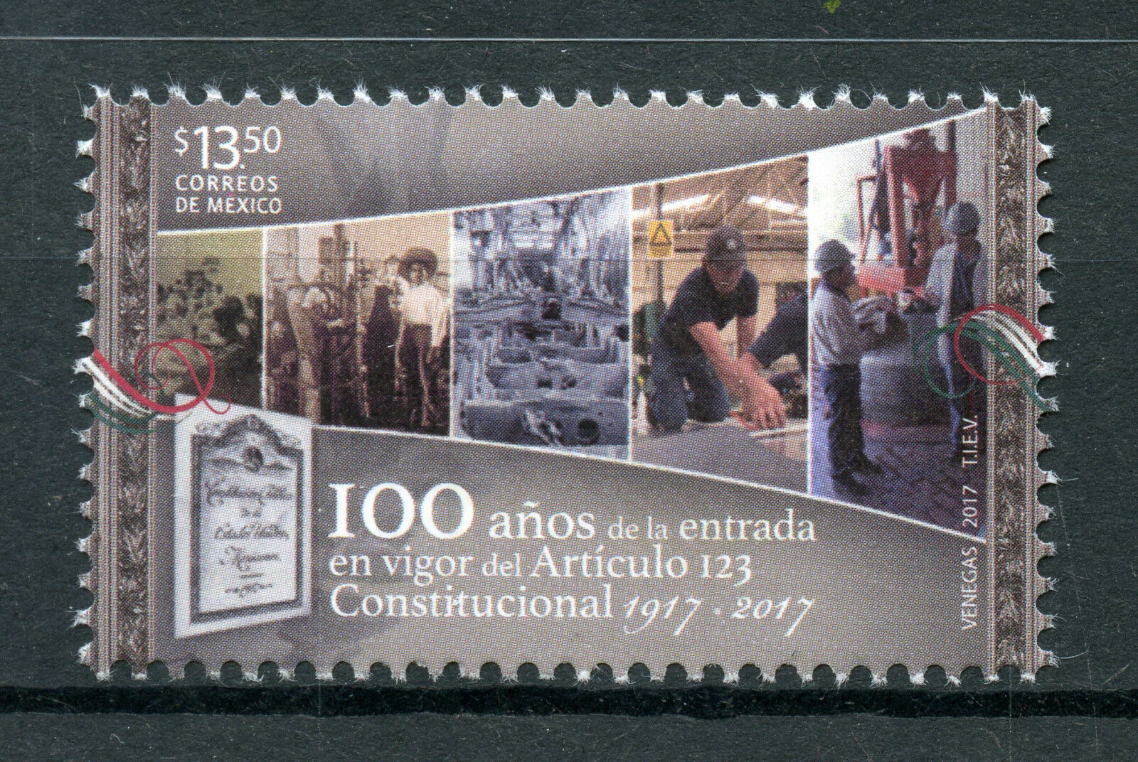 Mexico 2017 MNH Constitution Article #123 100th Anniv 1v Set Politics Law Stamps