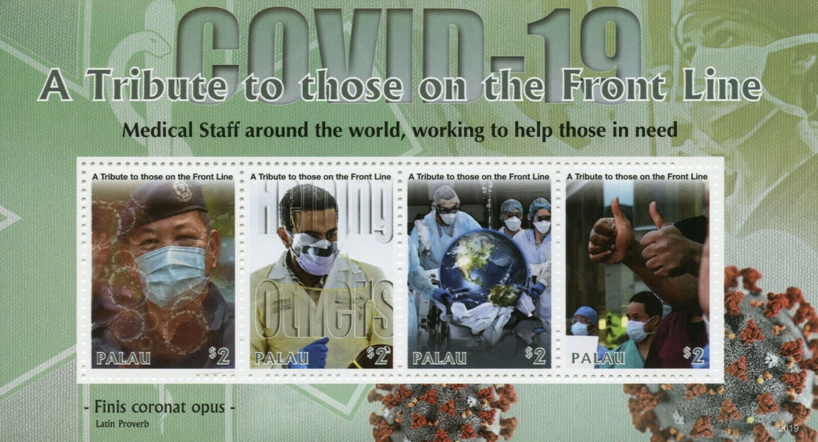 Palau Medical Stamps 2020 MNH Tribute to Front Line Corona Health 4v M/S