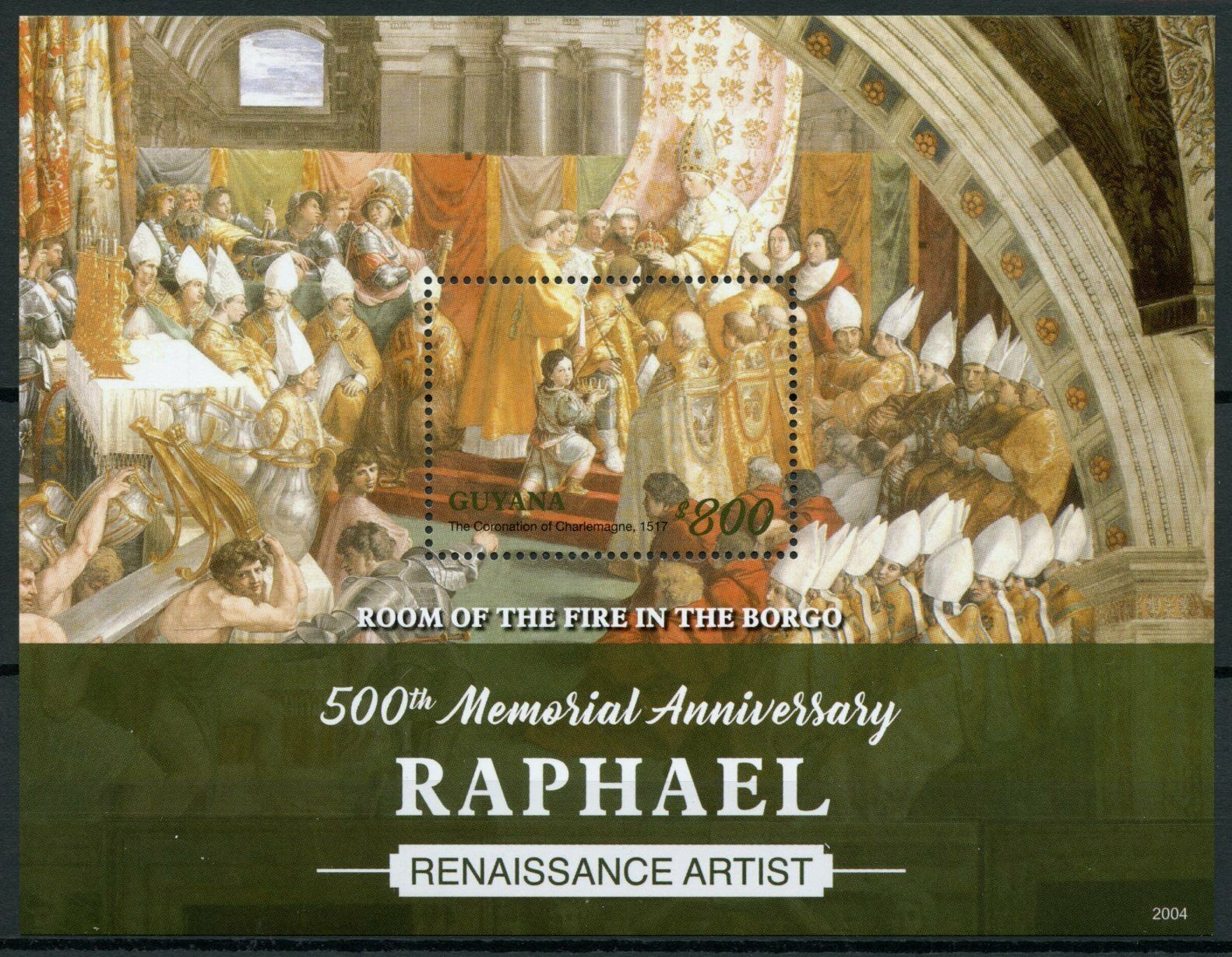 Guyana Art Stamps 2020 MNH Raphael Fire in Borgo Renaissance Paintings 1v S/S