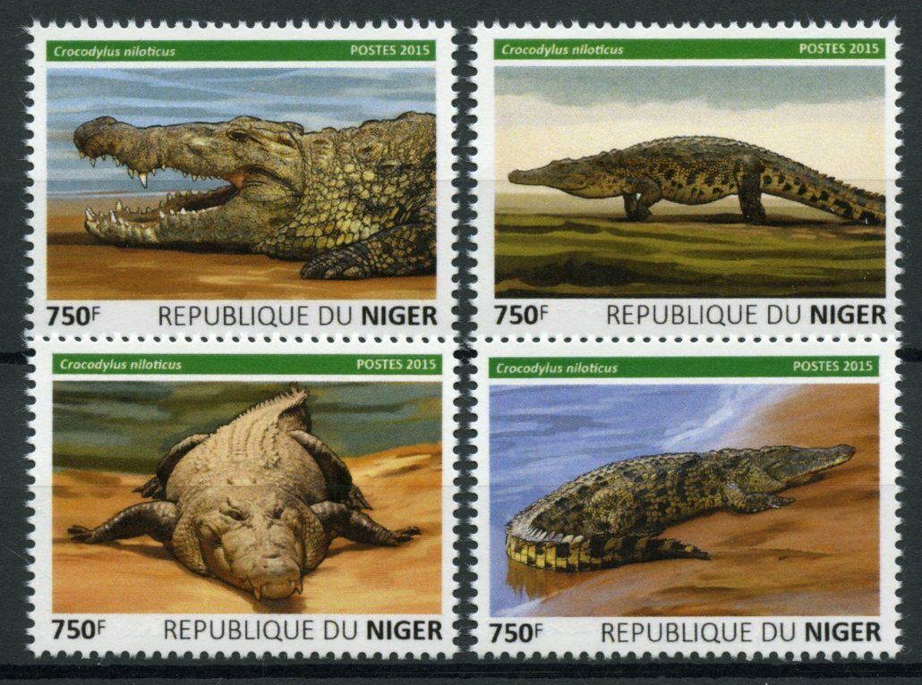 Niger Reptiles Stamps 2015 MNH Crocodiles Nile Crocodile Fauna 4v Set