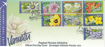 Vanuatu 2006 FDC Tropical Flowers Definitives International 8v S/A Set Cover