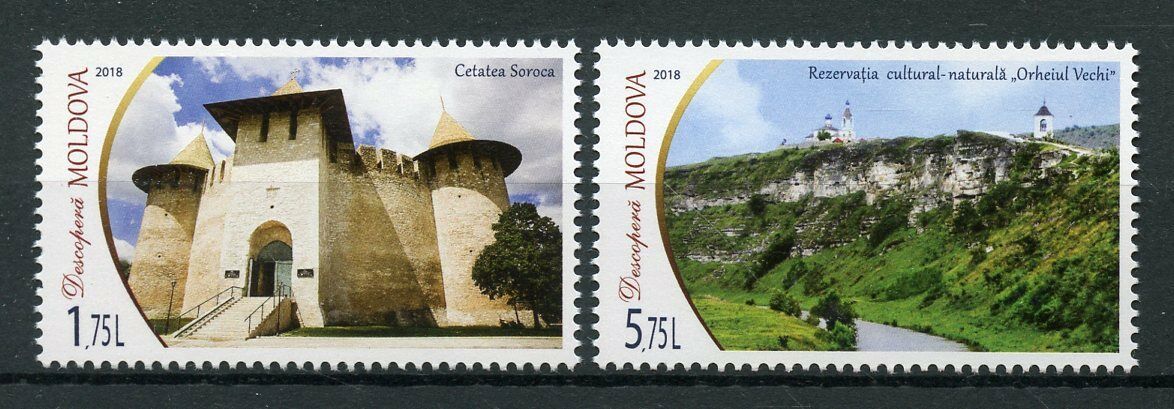 Moldova 2018 MNH Soroca Fort & Old Orhei Nature Reserve 2v Set Tourism Stamps