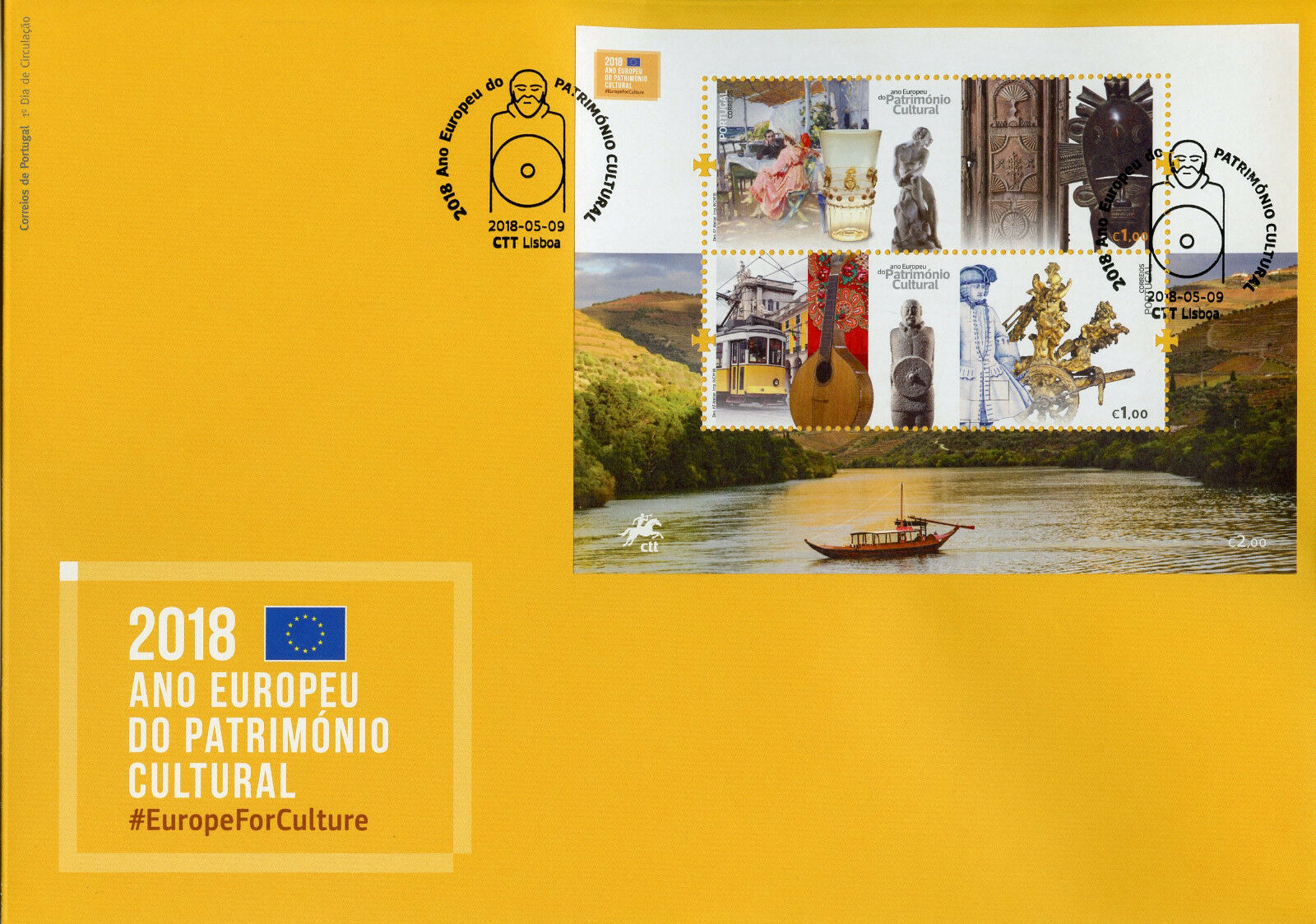 Portugal 2018 FDC European Yr Cultural Heritage 2v M/S Cover Art Cultures Stamps
