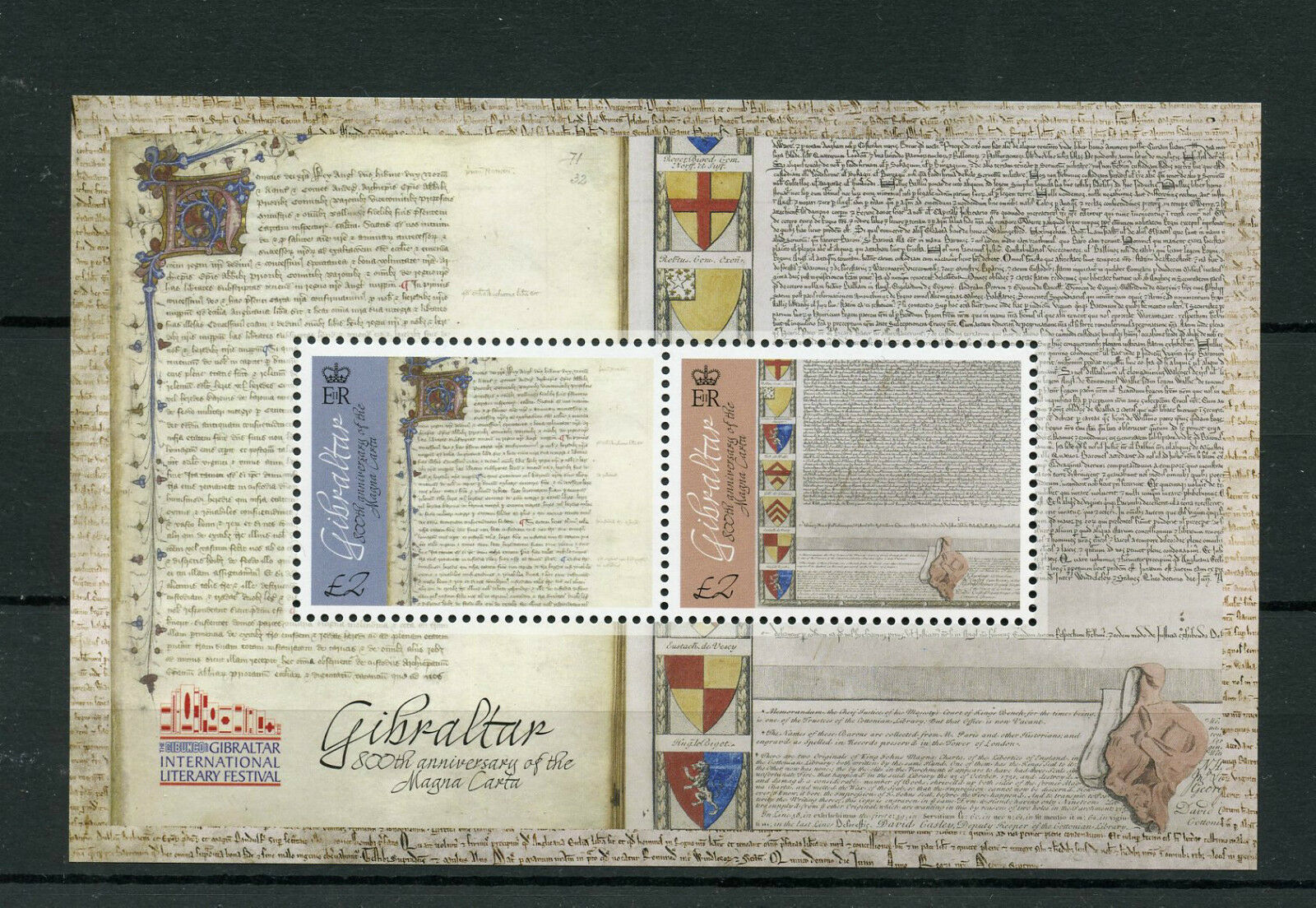 Gibraltar 2015 MNH Magna Carta Octocentenary 800th Anniv 2v M/S History Stamps
