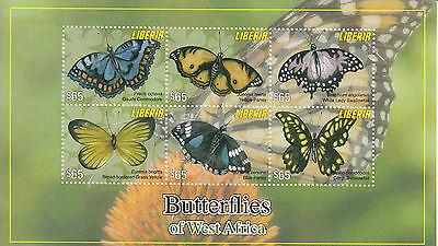 Liberia 2011 MNH Butterflies of West Africa Stamps Pansy Swallowtail 6v M/S
