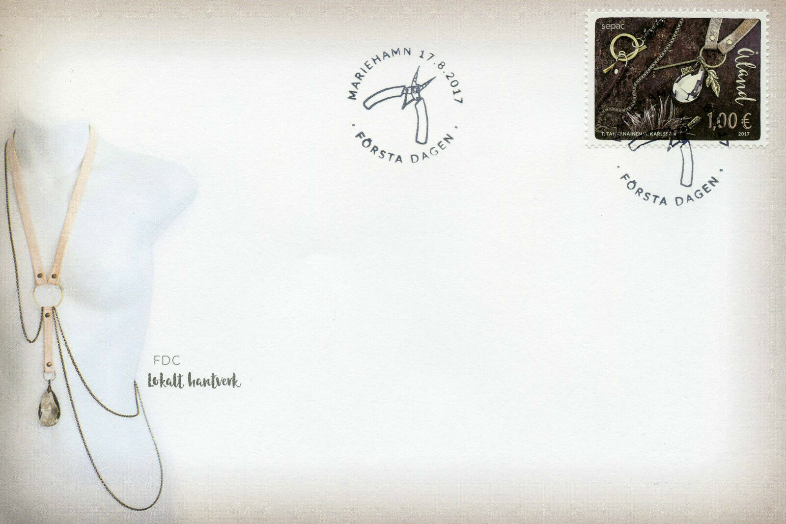 Aland 2017 FDC Local Crafts SEPAC Handicrafts 1v Cover Jewellery Design Stamps