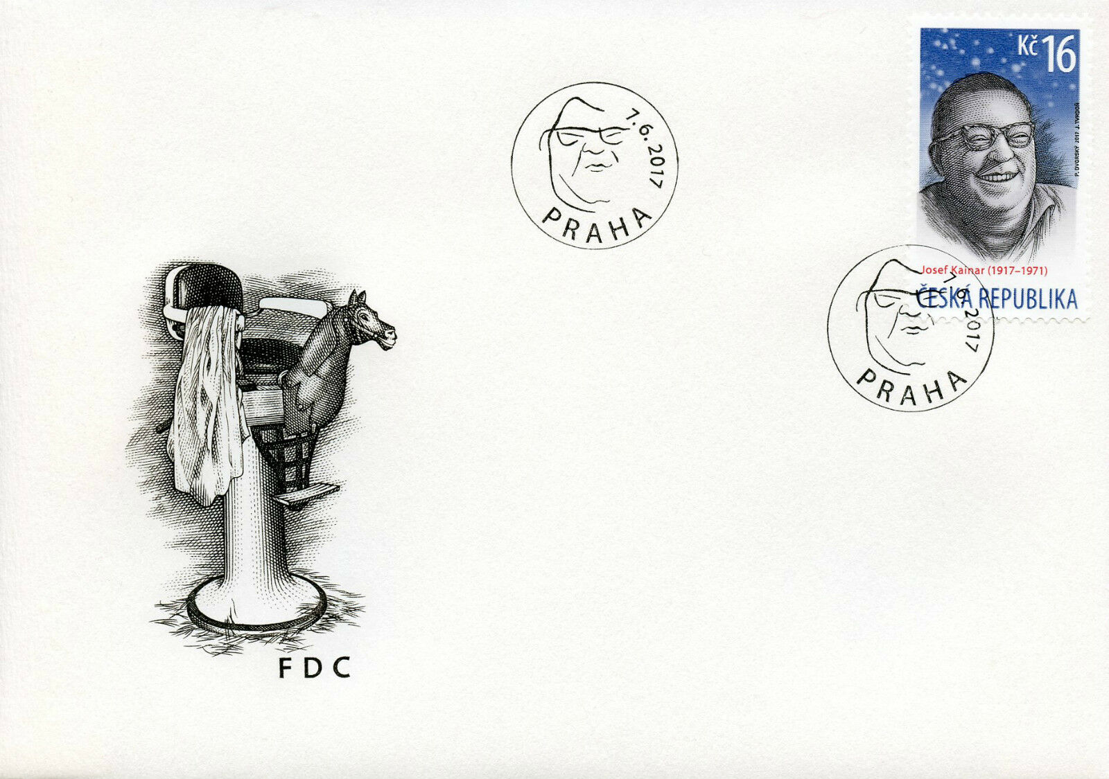 Czech Rep 2017 FDC Poet Josef Kainar 1v Cover Poets Writers Literature Stamps