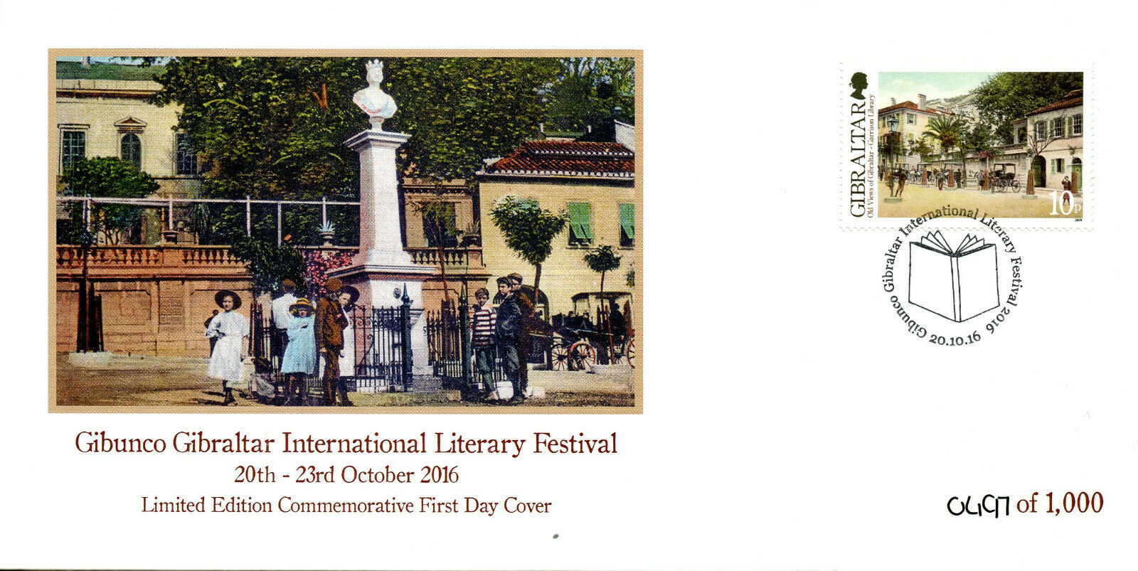 Gibraltar 2016 FDC Gibunco Int Literary Festival 1v Set Limited Ed Cover Stamps