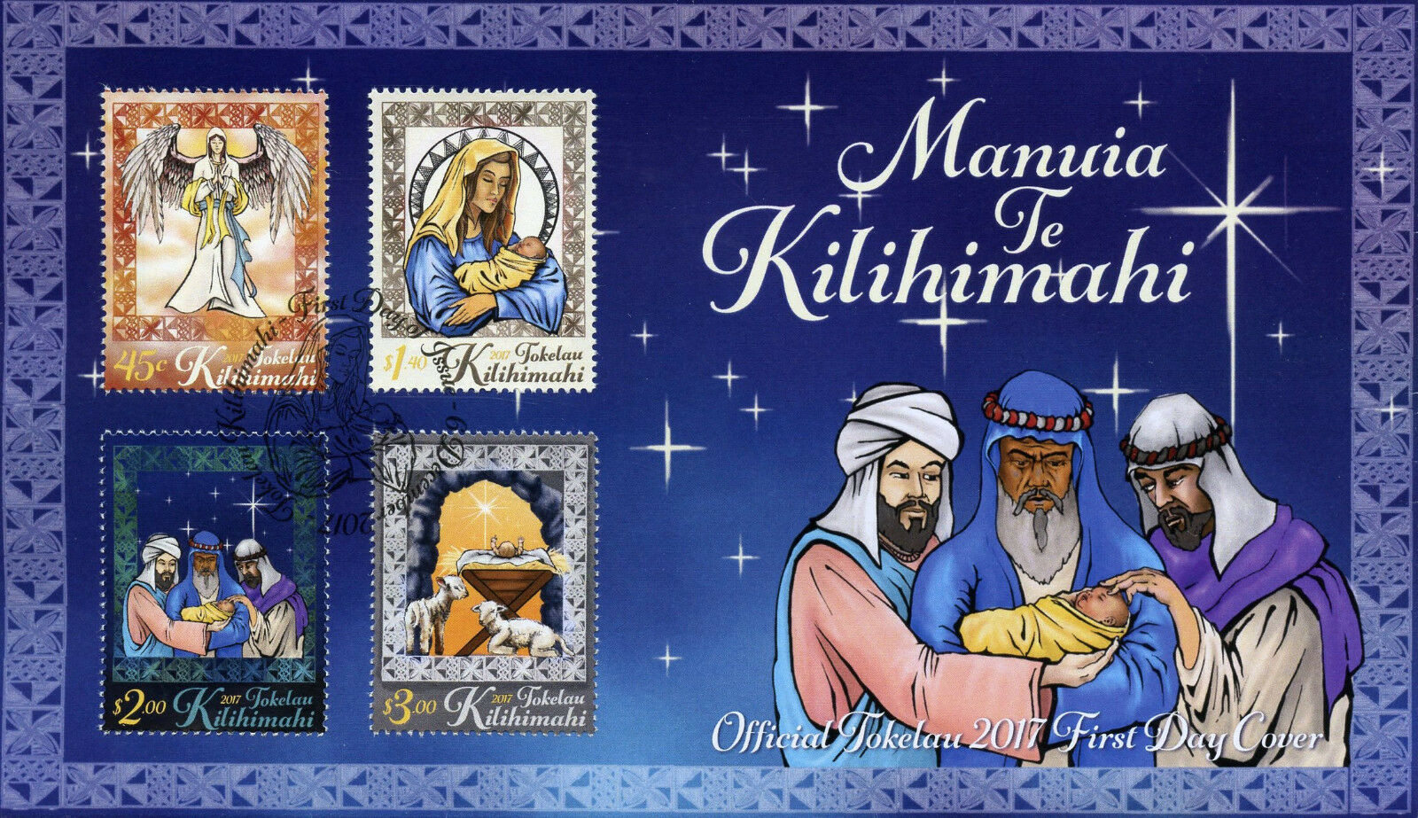 Tokelau 2017 FDC Christmas Nativity Mary Baby Jesus Angels 4v Set Cover Stamps