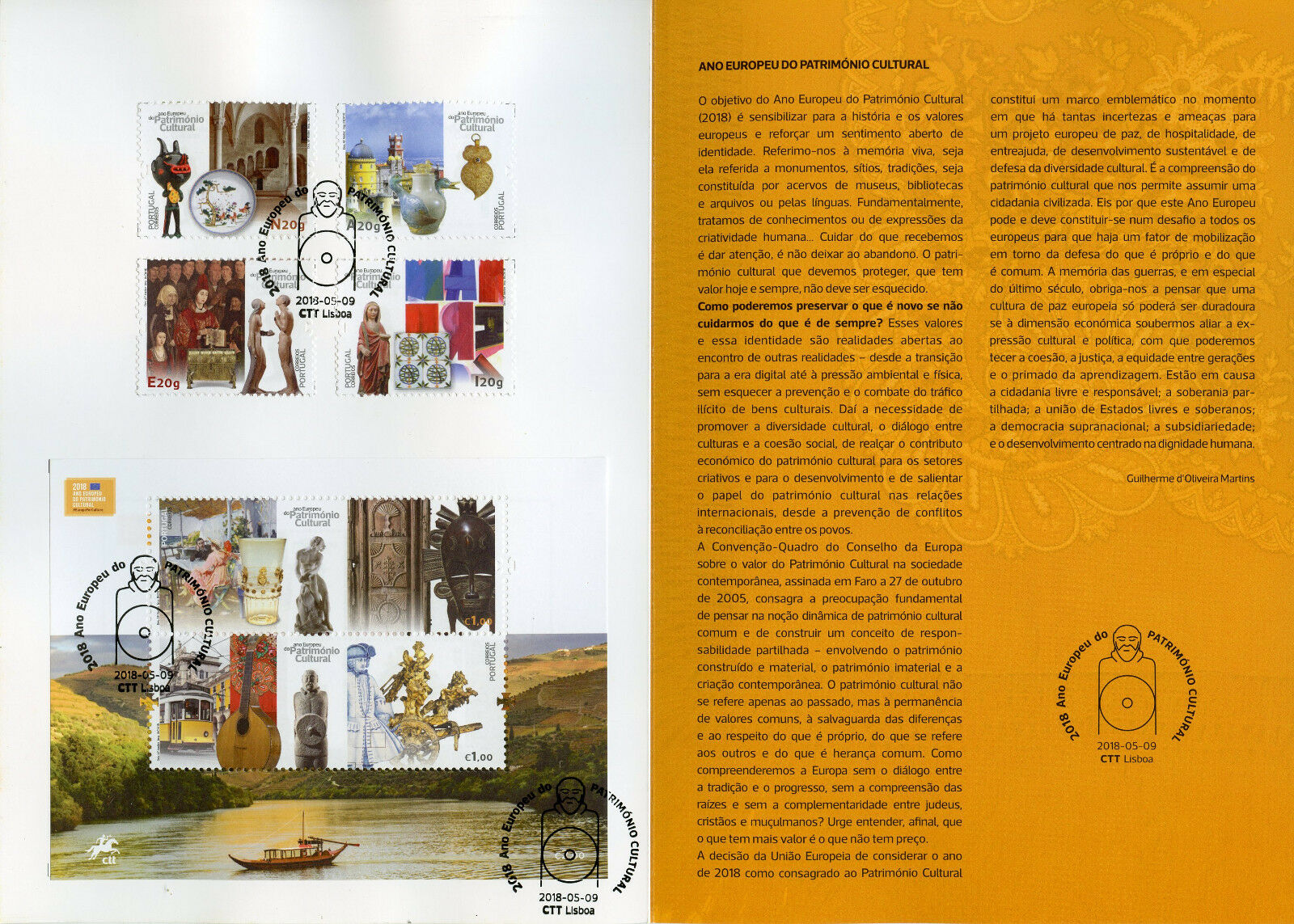 Portugal 2018 CTO European Yr Cultural Heritage 2v M/S 4v Set Spec Folder Stamps