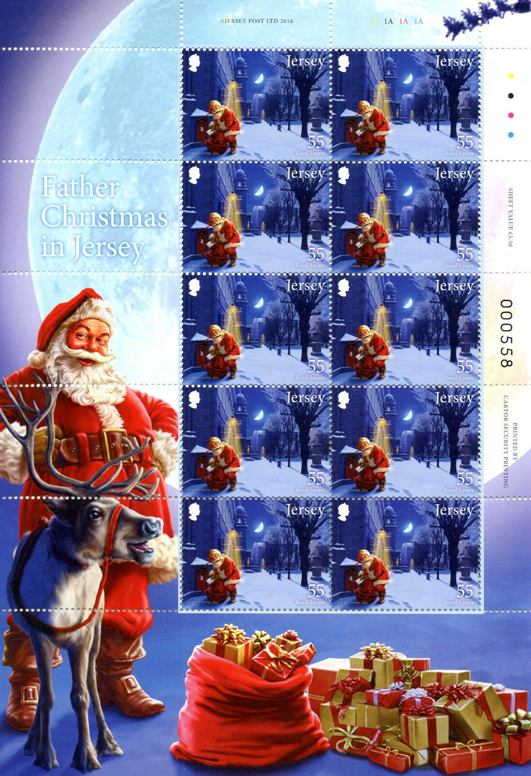 Jersey 2016 MNH Father Christmas in Jersey 8x 10v M/S Santa Claus Stamps