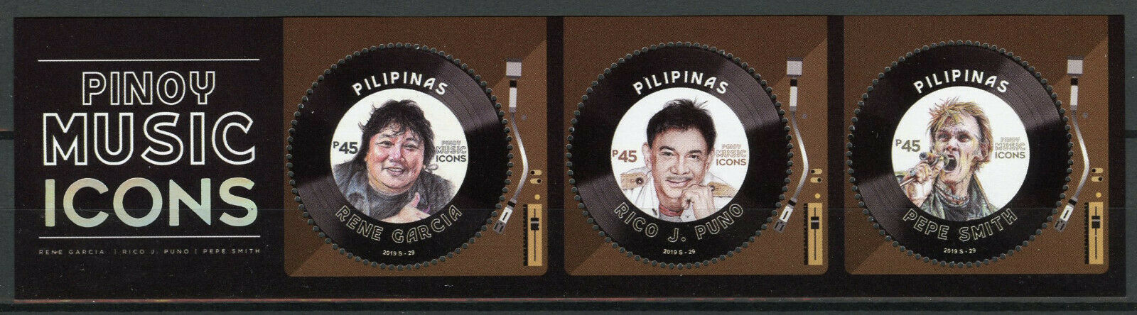 Philippines Music Stamps 2019 MNH Pinoy Icons Pepe Smith Rene Garcia 3v M/S