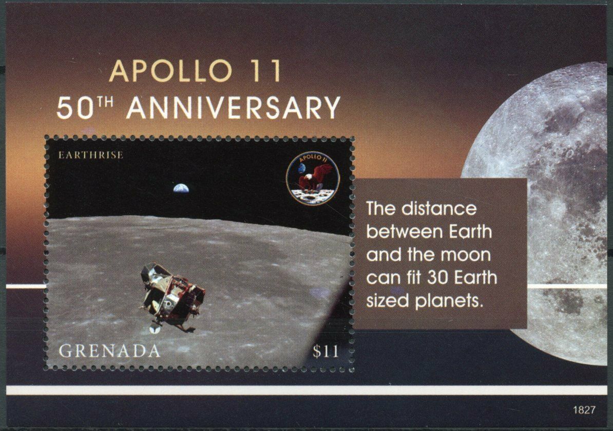 Grenada 2018 MNH Space Stamps Apollo 11 Moon Landing 50th Anniv 1v S/S