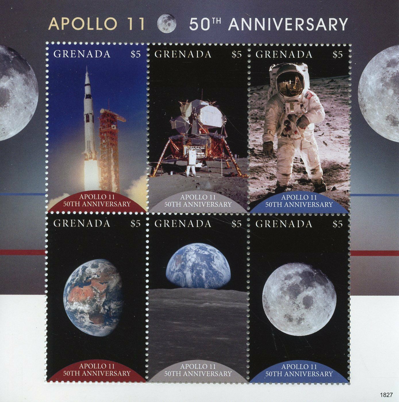 Grenada 2018 MNH Apollo 11 Moon Landing 50th Anniv 6v M/S Space Stamps