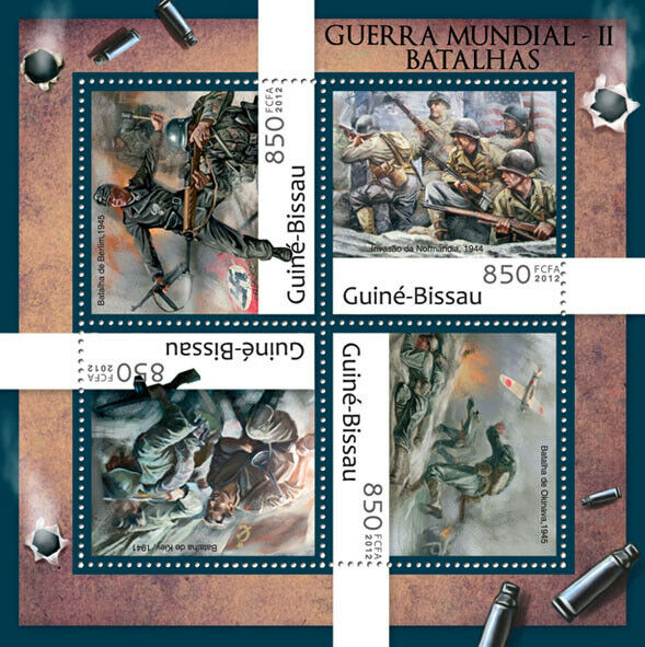 Guinea-Bissau Military Stamps 2012 MNH WWII WW2 Battles Berlin Okinawa 4v M/S