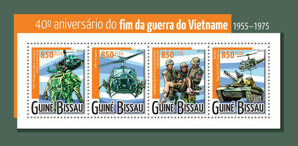 Guinea-Bissau Military Stamps 2015 MNH Vietnam War Helicopters Tanks 4v M/S