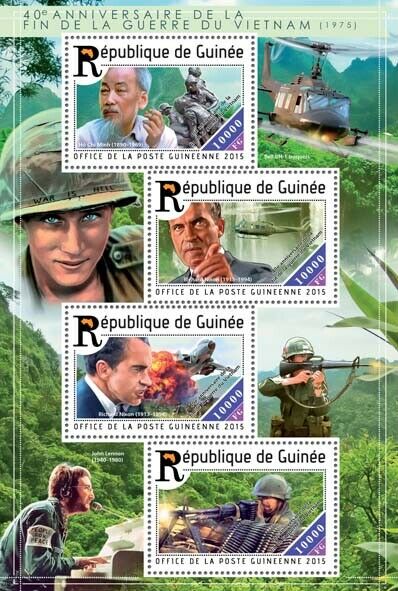 Guinea 2015 MNH Military Stamps Vietnam War Nixon Ho Chi Minh Helicopters 4v M/S