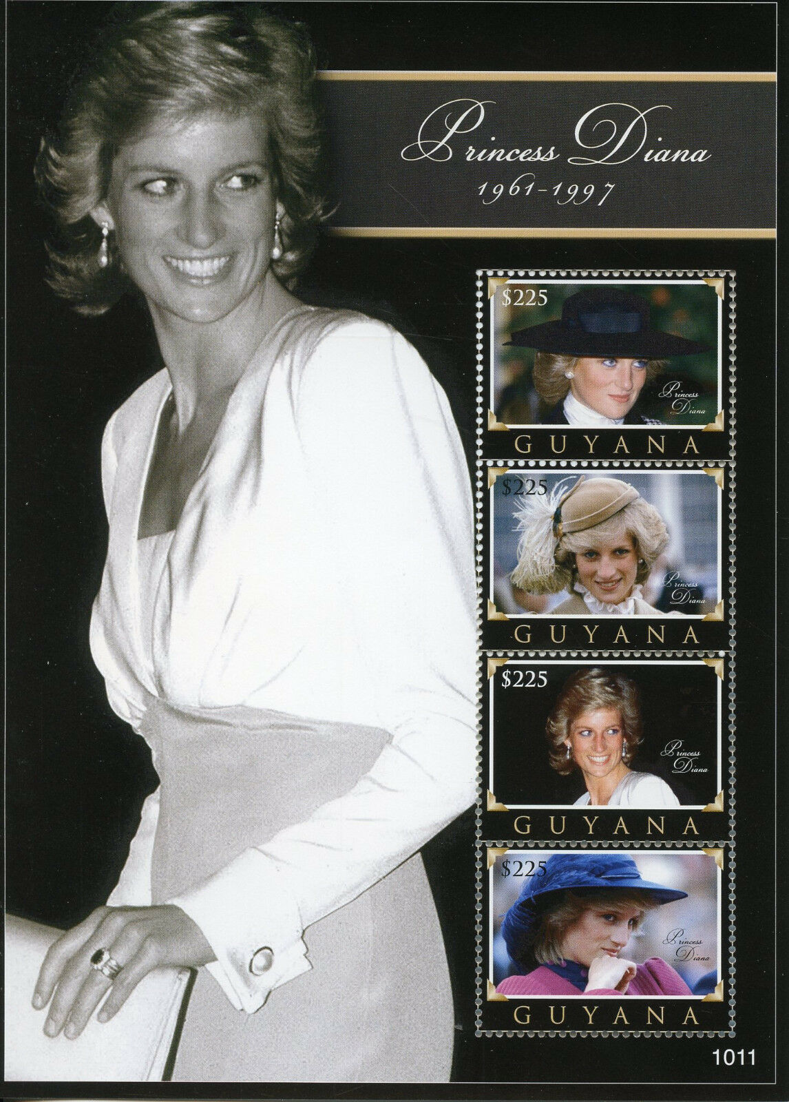 Guyana Royalty Stamps 2010 MNH Princess Diana of Wales Famous People 4v M/S II