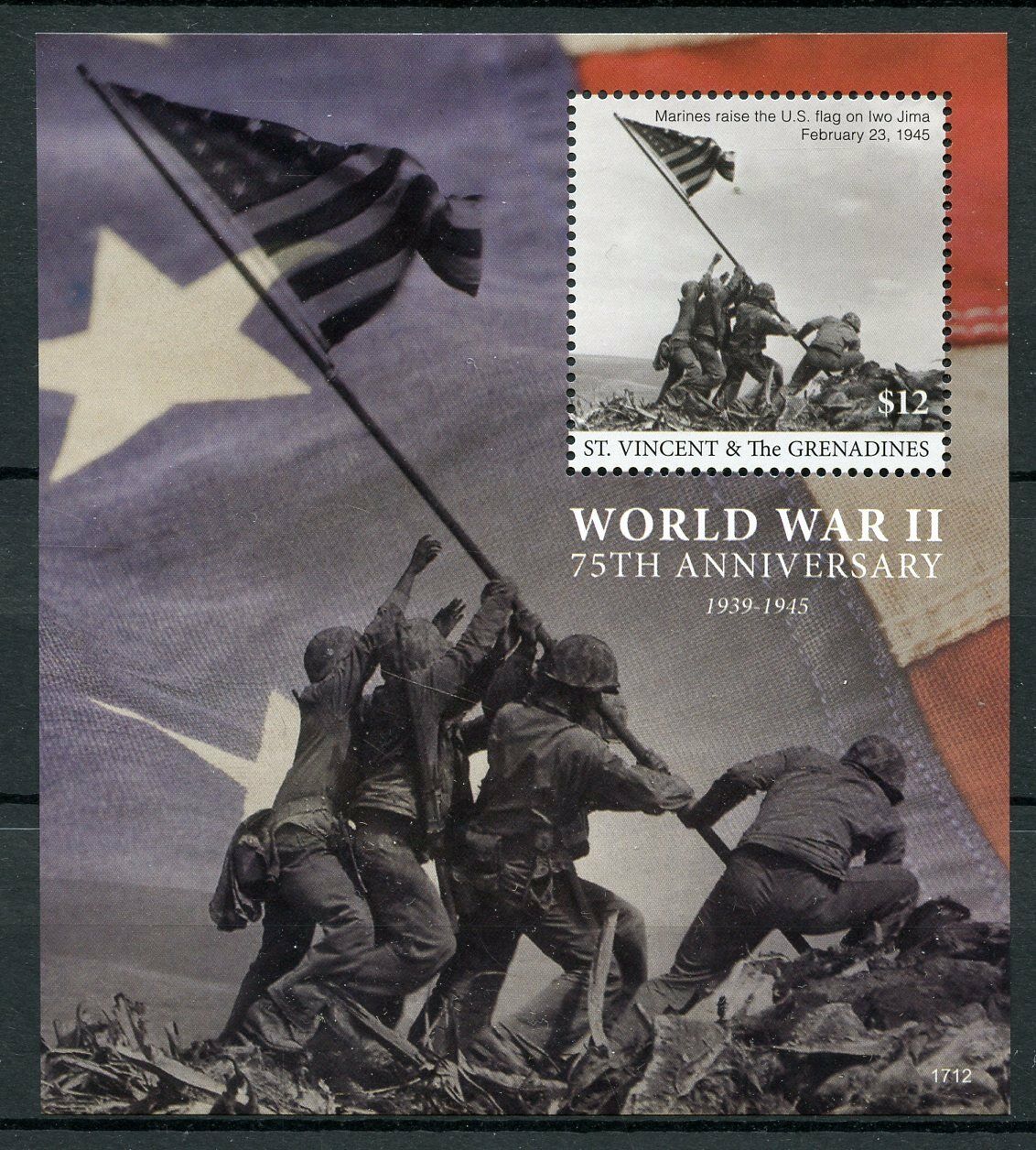 St Vincent & Grenadines Military Stamps 2017 MNH WWII WW2 World War II 1v S/S