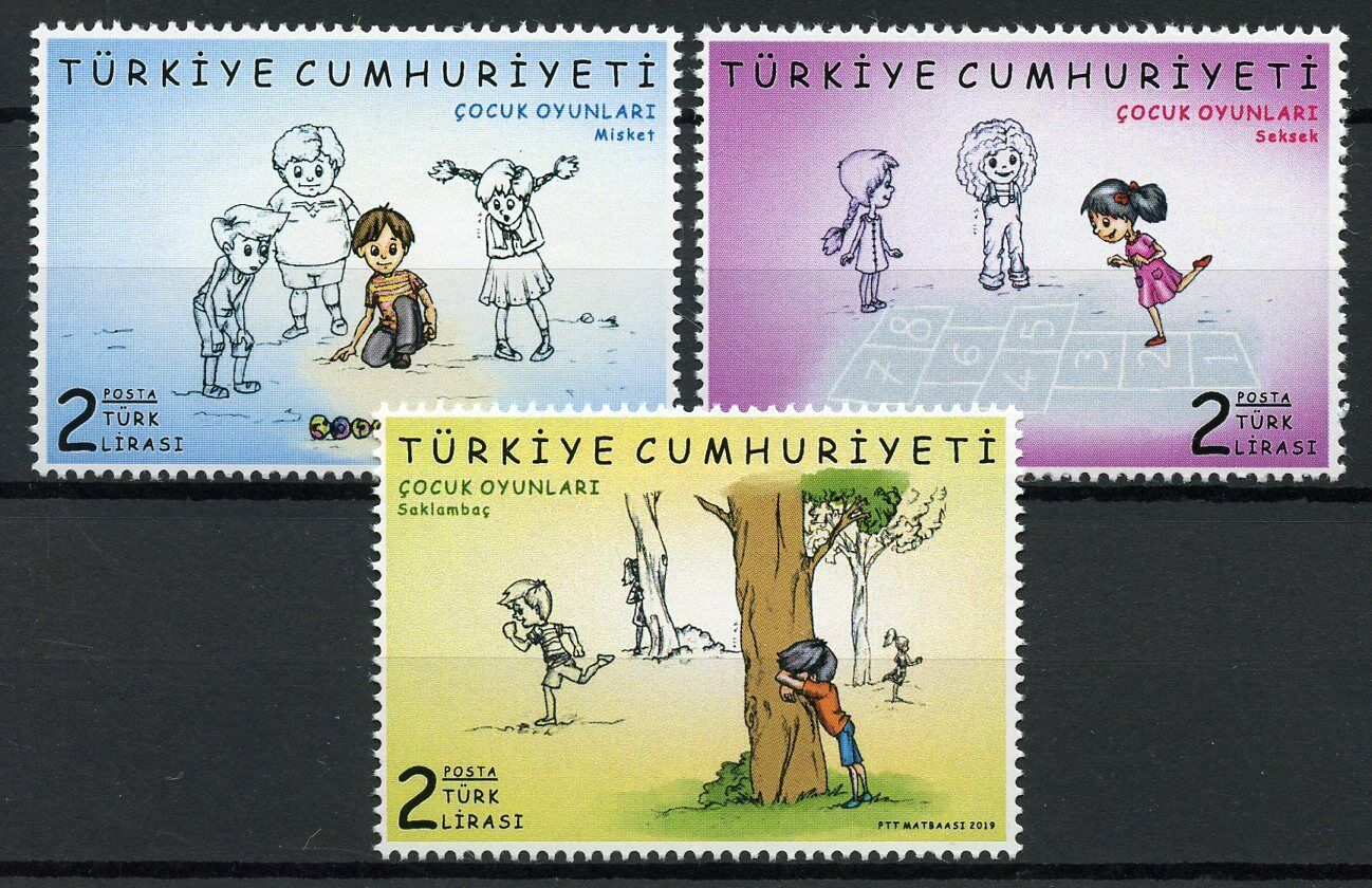 Turkey Childrens Stamps 2019 MNH Children's Games Cultures Traditions 3v Set