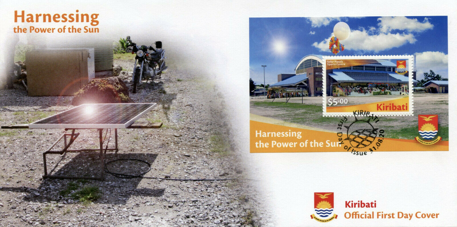 Kiribati 2020 FDC - Solar Energy - Landscapes Environment Nature - 1v M/S Stamps