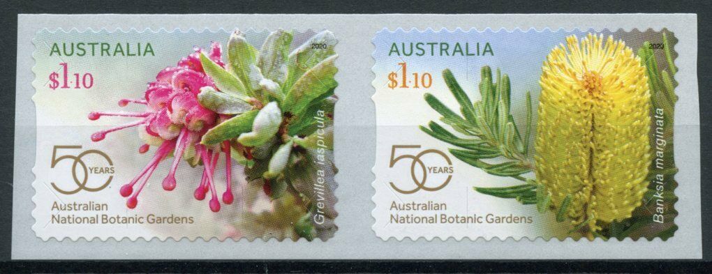 Australia Flowers Stamps 2020 MNH National Botanic Gardens Nature 2v SA Coil Set