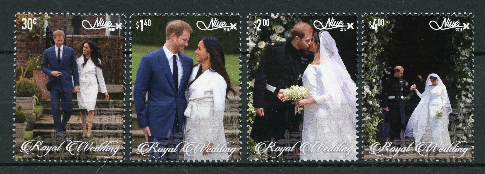 Niue 2018 MNH Prince Harry & Meghan Markle Royal Wedding 4v Set Royalty Stamps