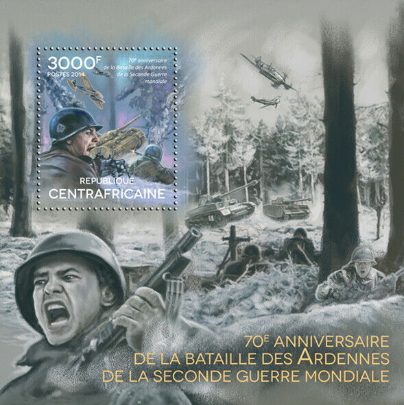 Central African Rep Military Stamps 2014 MNH WWII WW2 Battle of Bulge 1v S/S