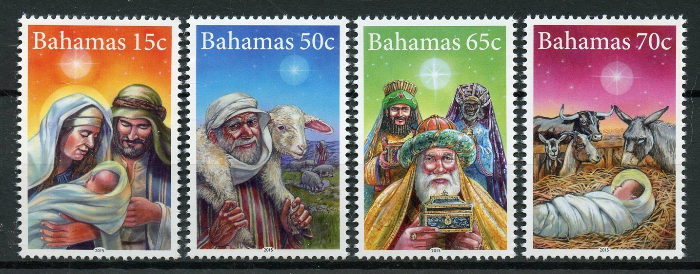 Bahamas 2015 Christmas Stamps Nativity Mary Joseph Baby Jesus Wise Men 4v Set