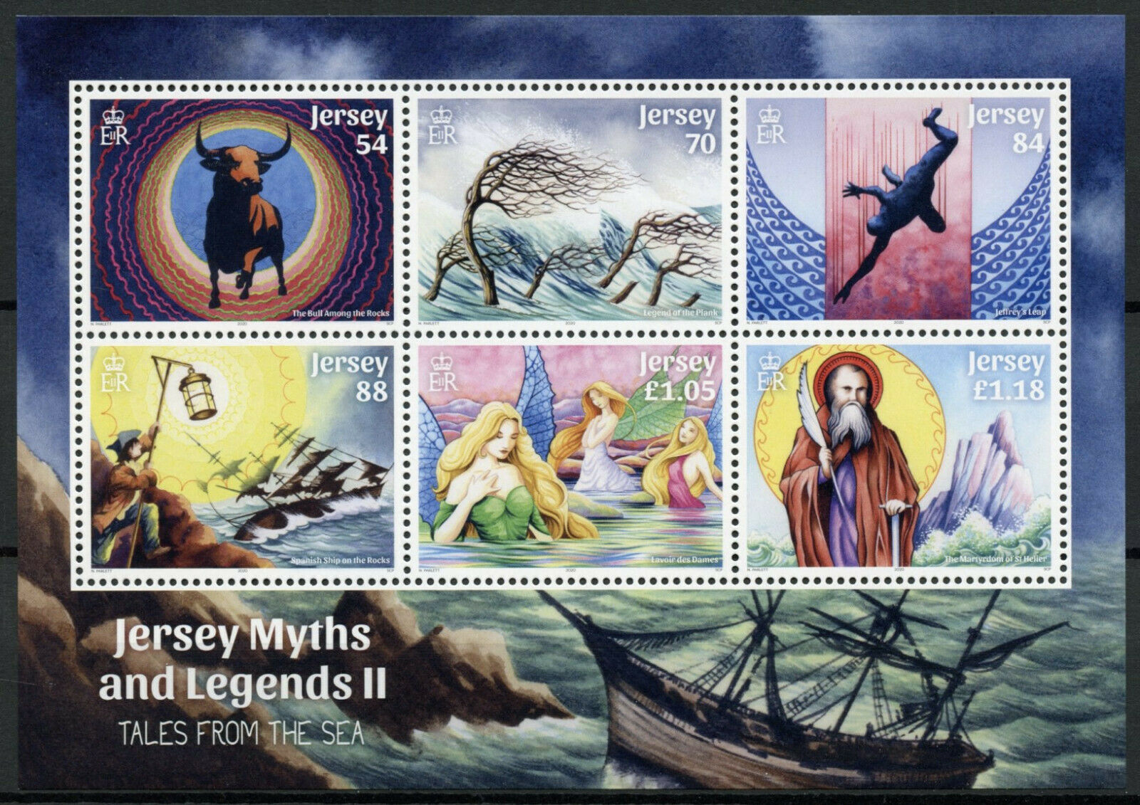 Jersey Mythology Stamps 2020 MNH Myths & Legends Part II Tales from Sea 6v M/S