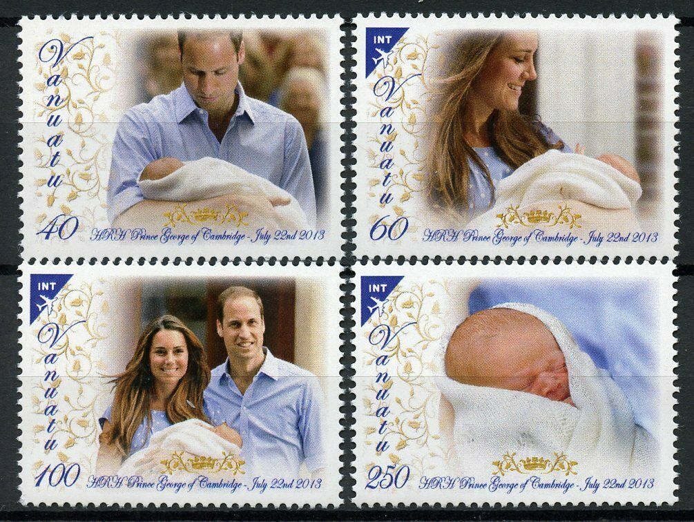 Vanuatu 2013 MNH Royalty Stamps Prince George Royal Baby William & Kate 4v Set