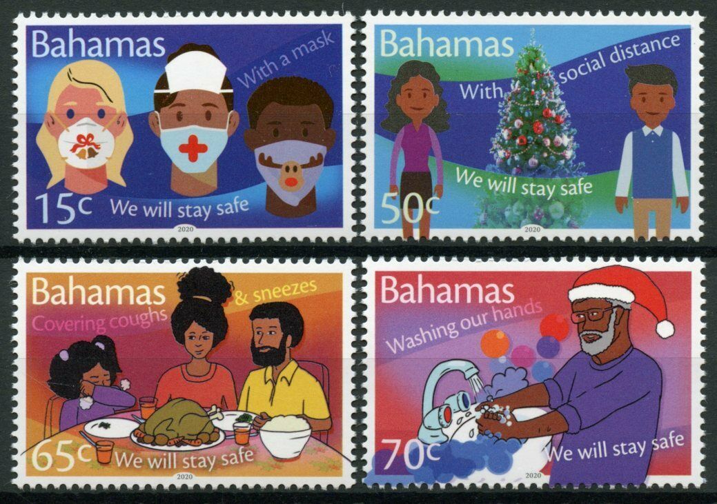 Bahamas 2020 MNH Christmas Stamps We Will Stay Safe Corona Medical Covid Covid-19 4v Set