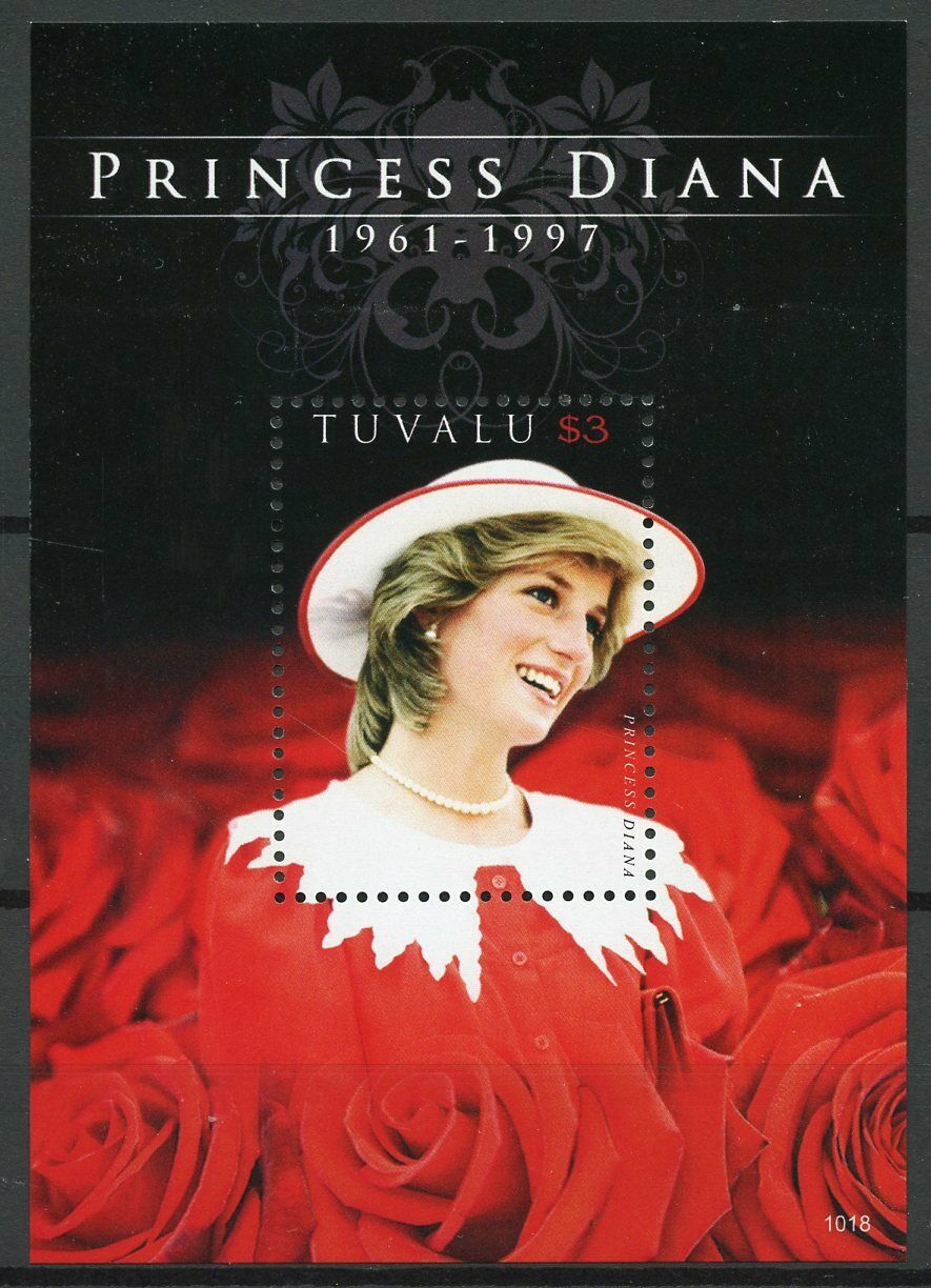 Tuvalu Royalty Stamps 2010 MNH Princess Diana 1961-1997 Famous People 1v S/S I
