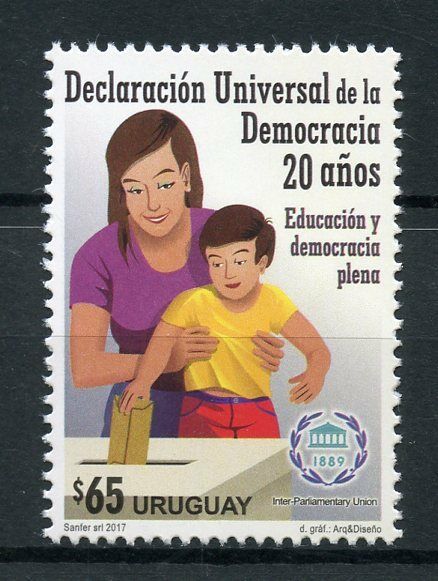 Uruguay 2017 MNH Universal Declaration of Democracy 20 Years 1v Set Stamps
