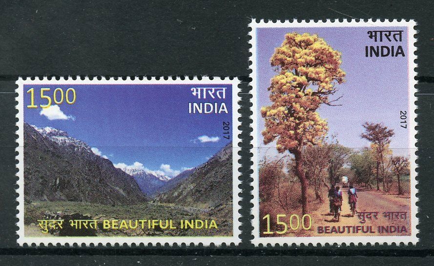 India 2017 MNH Beautiful India 2v Set Tourism Landscapes Trees Mountains Stamps