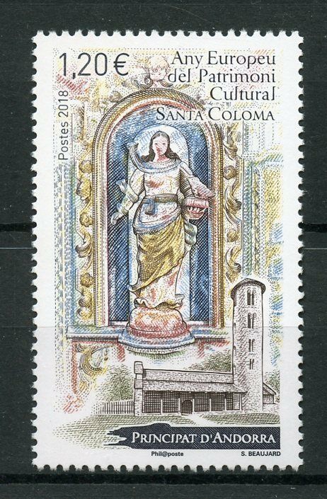 French Andorra 2018 MNH European Yr Cultural Heritage Santa Coloma 1v Set Stamps