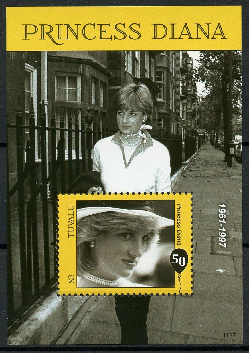 Tuvalu 2011 MNH Royalty Stamps Princess Diana 50th Famous People 1v S/S