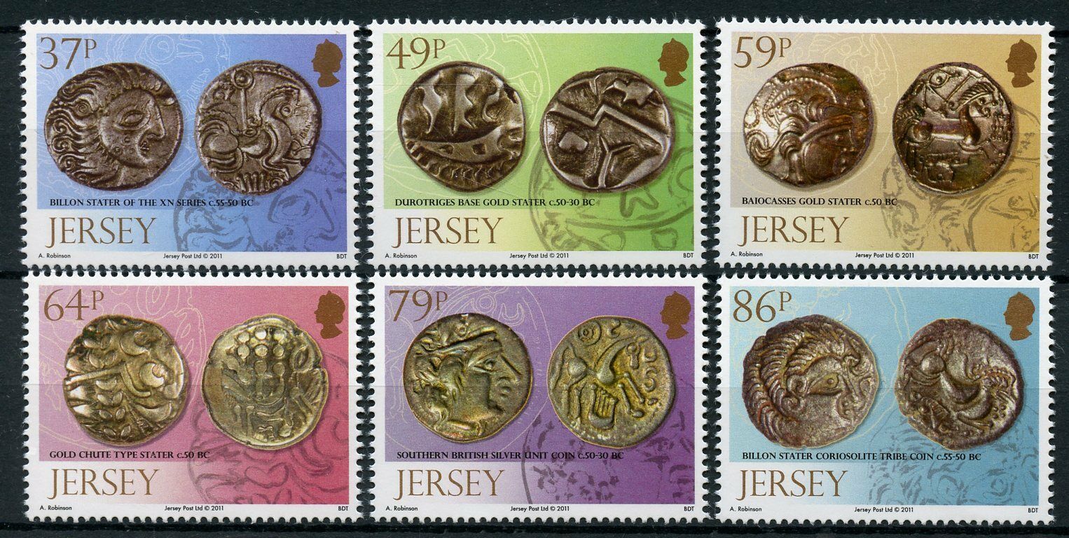 Jersey 2011 MNH Archaeology II Buried Treasure Coins 6v Set Numismatics Stamps