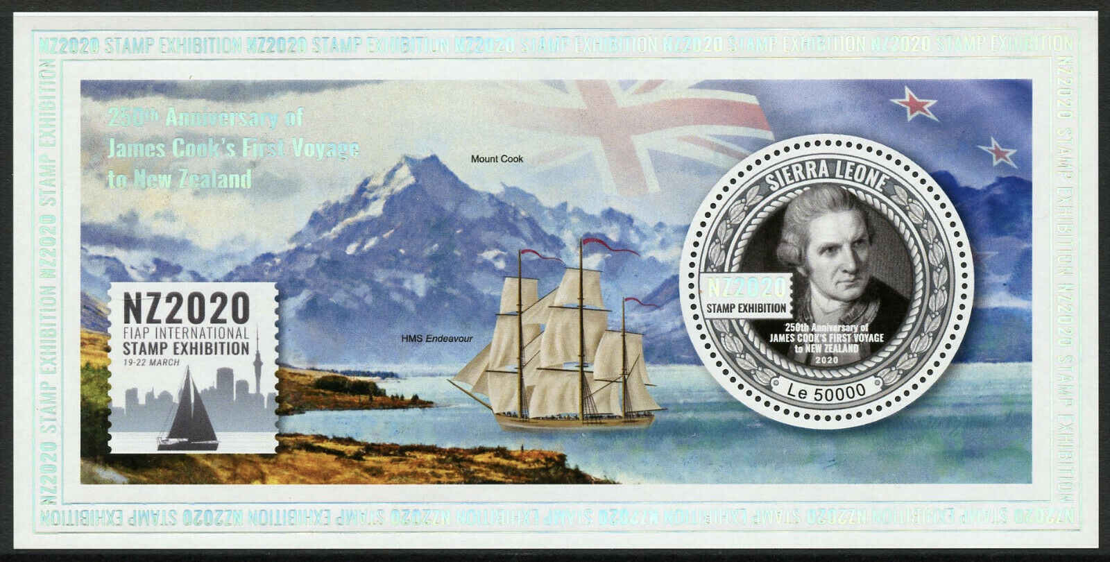 Sierra Leone 2020 MNH Famous People Stamps Captain James Cook NZ2020 Exploration 1v S/S