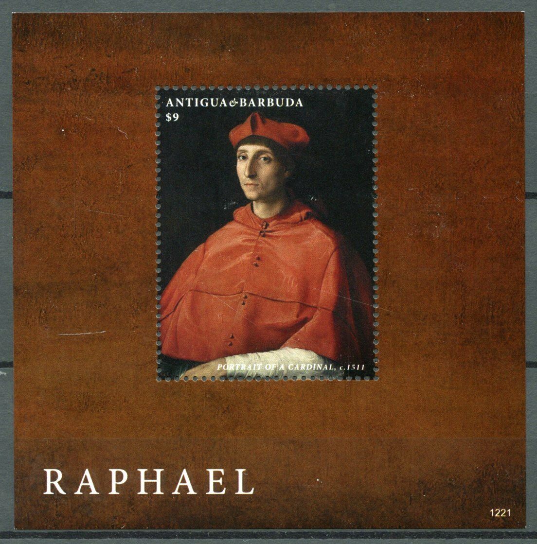 Antigua & Barbuda Art Stamps 2013 MNH Raphael Portrait Cardinal Paintings 1v S/S