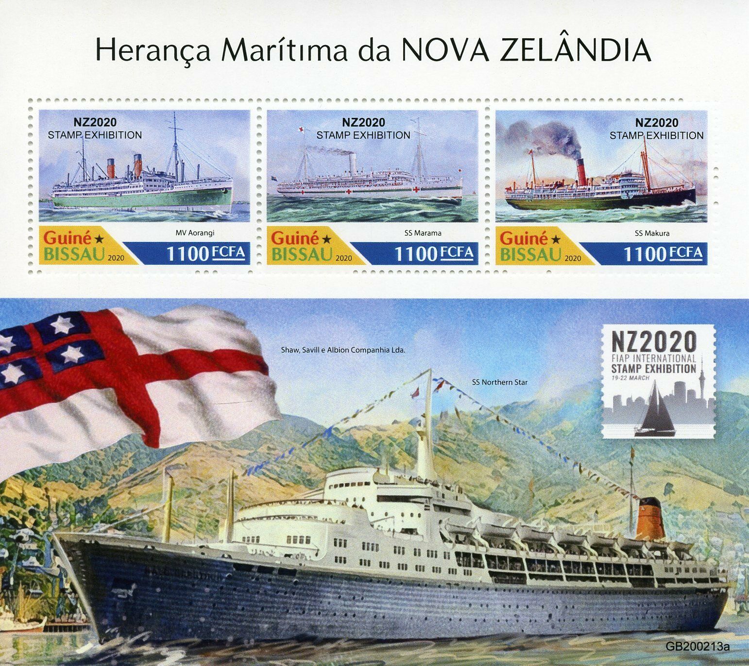 Guinea-Bissau 2020 MNH Ships Stamps New Zealand Maritime Heritage NZ2020 3v M/S