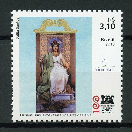 Brazil 2018 MNH Bahia Museum of Art Mercosul 1v Set Museums Paintings Stamps