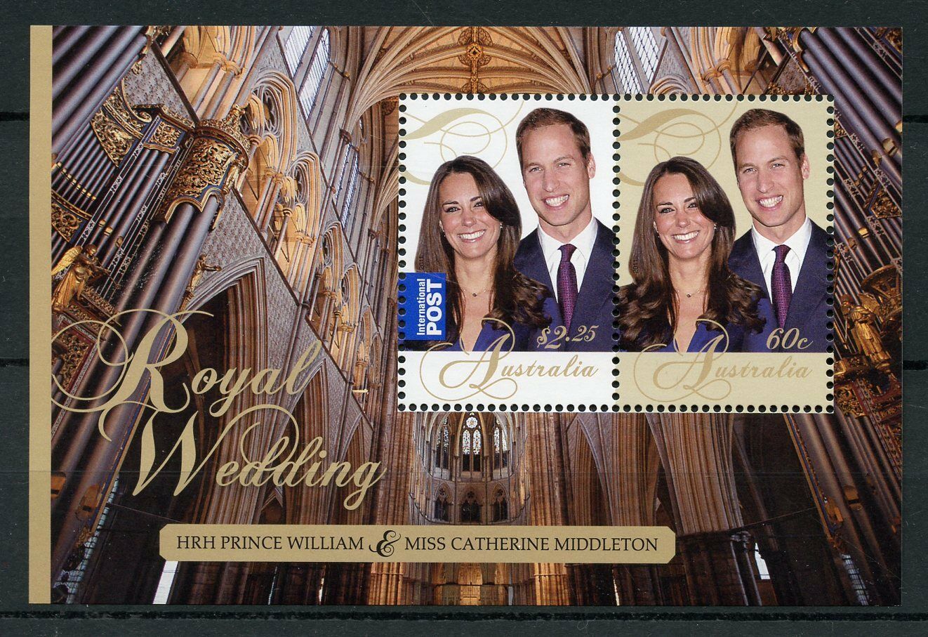 Australia 2011 MNH Royalty Stamps Royal Wedding Prince William & Kate 2v M/S
