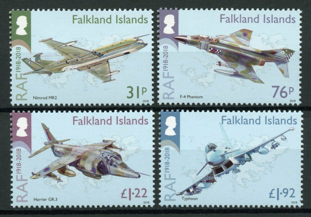 Falkland Islands 2018 MNH Aviation Stamps RAF Royal Air Force Typhoon 4v Set