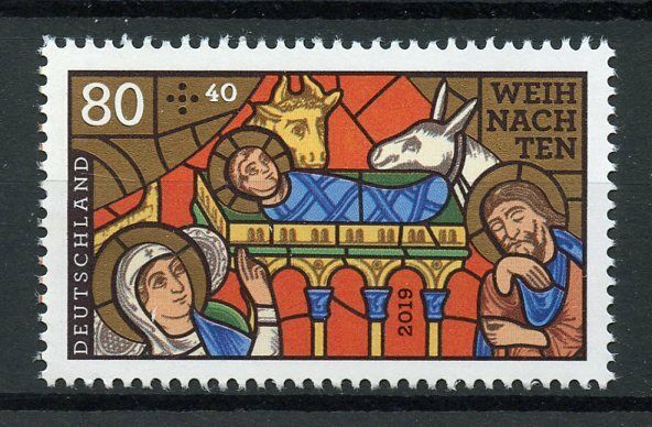 Germany Christmas Stamps 2019 MNH Nativity Stained Glass Weihnachten 1v Set