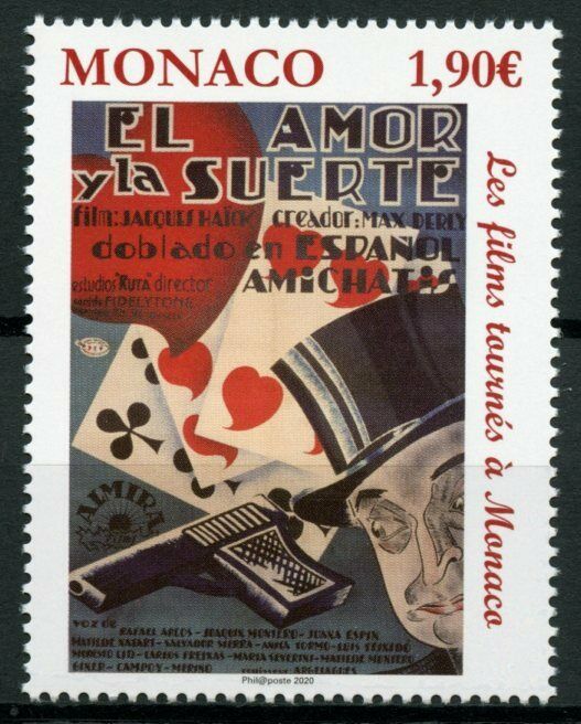 Monaco Cinema Stamps 2020 MNH L'Amour et la Veine Film Posters Art 1v Set