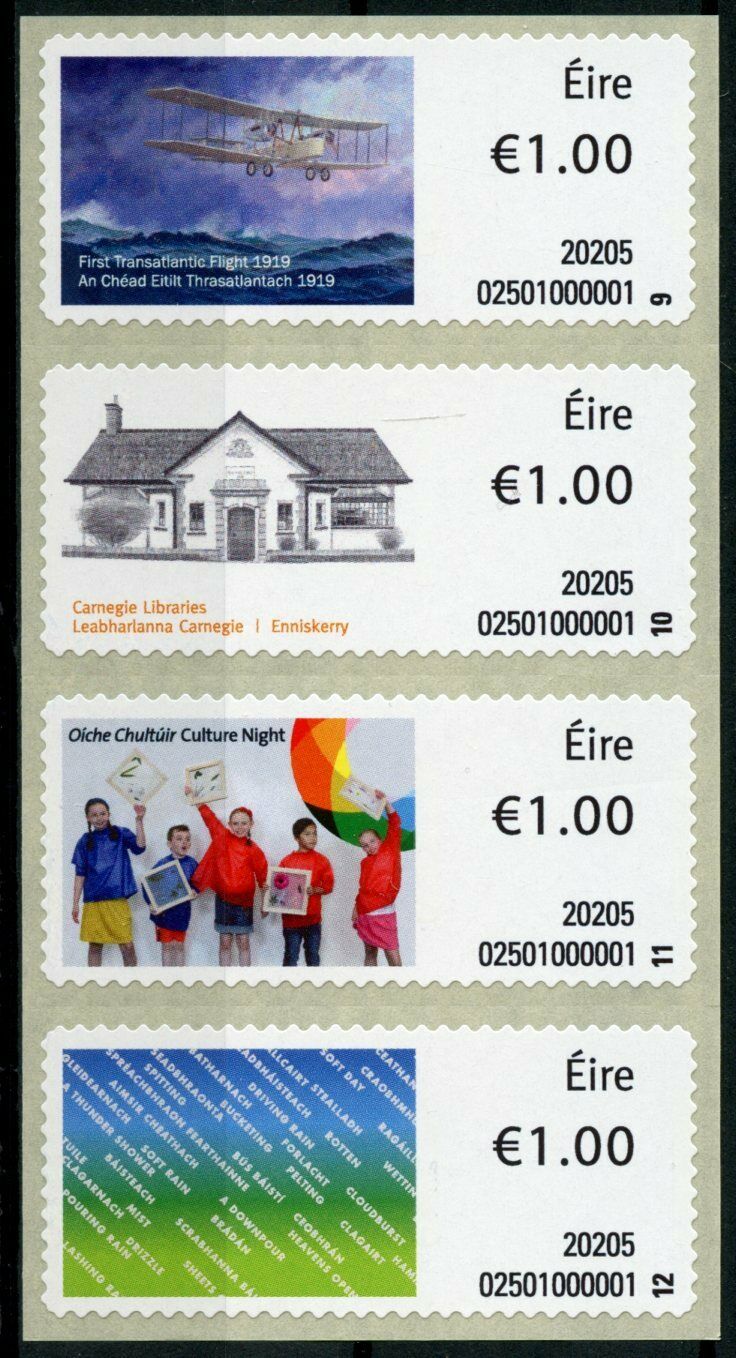 Ireland Stamps 2020 MNH Aviation Carnegie Libraries Cultures 4v S/A Strip