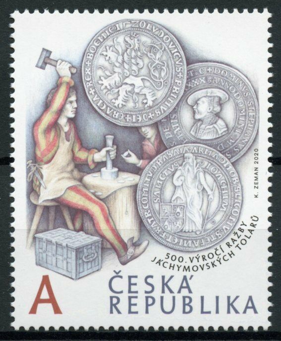 Czech Republic Coins on Stamps 2020 MNH Thaler Joachimsthaler Tolar 1v Set